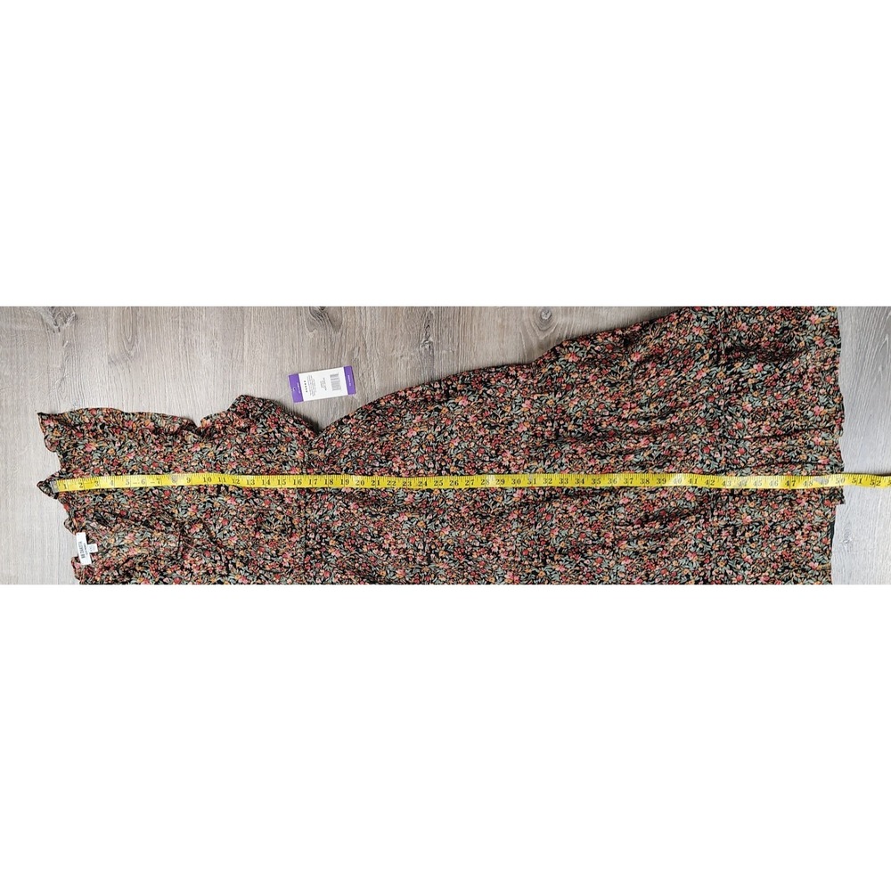 BB DAKOTA‎ Steve Madden Floral Chiffon Tiered Dress Ruffle Trim Tie Neck XXL - Picture 12 of 14